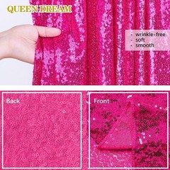Sparkly Hot Pink Sequin Backdrop Curtain 6FTx8FT – 3 Pack