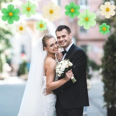 Party Decorations Paper Flowers Decorations for Wall Classroom Paper Fans Green