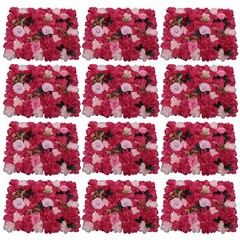 12X Flower Wall Panel Artificial Floral Wall Backdrop Photo Venue Wedding Decor