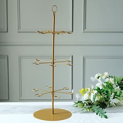 Gold 3-Tier 33″ Metal Wine Glass Holder Tree Champagne Flutes Stand Party Events