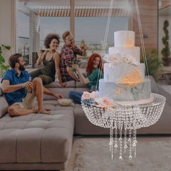 60CM Swing Cake Rack Stunning Sparkling Chandelier Stand Suspended Cake Acrylic