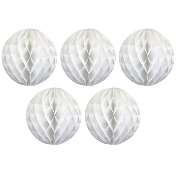 4″ 8″ 12″ HoneyComb Tissue Paper Ball Lantern Pom Poms Wedding Birthday (5 Pack)