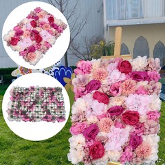 6pcs Silk Artificial Flower Wall Panel Wedding Party Backdrop Floral Home Decor
