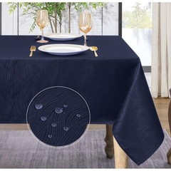 Navy Blue Tablecloth – 60 x 144 inch. Subtle Wave Pattern Wedding Events Home