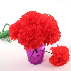 Larksilk Red Carnations, Fake Flowers, 100 Pack for Events, Weddings, DIY