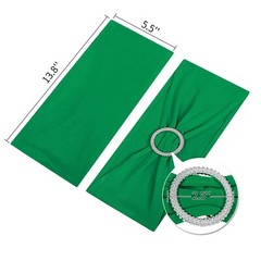 Peomeise 50pcs Emerald Spandex Chair Sashes with Buckle Slider for Wedding, P…