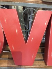 NEW Large RED Galvanized Metal LOVE- SIGN LETTERS approx. 12″ Tall