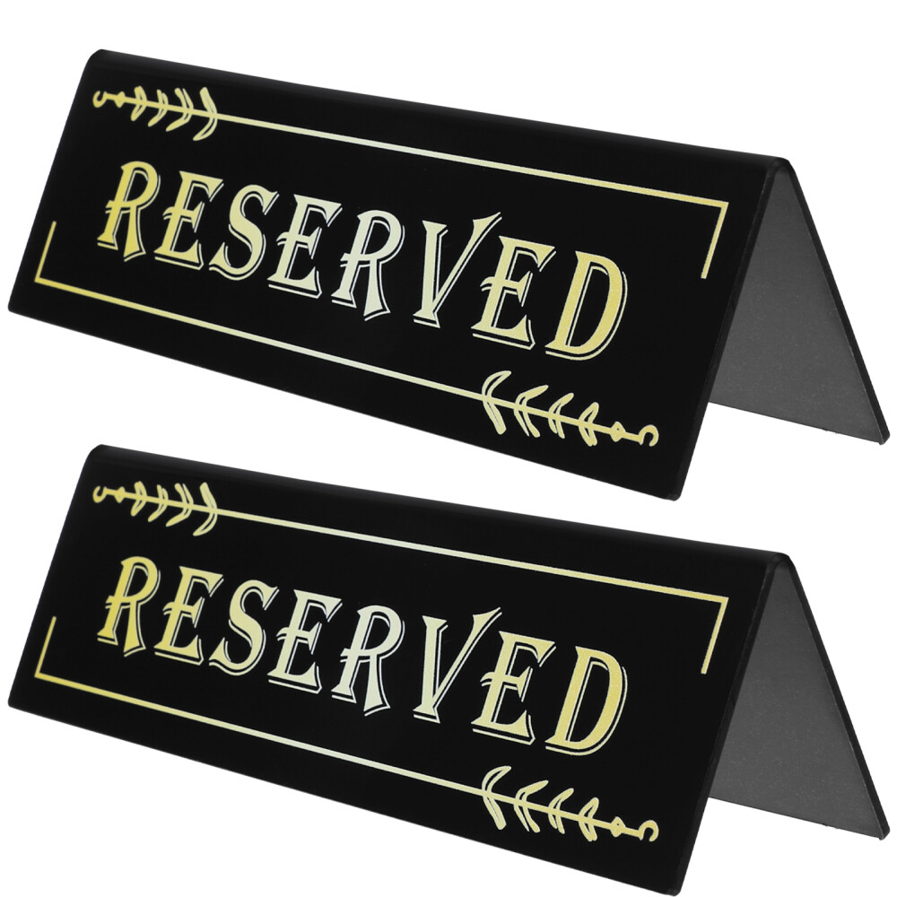 2 Pcs Reserved Signs for Tables Inverted Triangle Card Set up Hotel Dining Room
