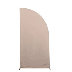 7 ft x 3 ft NUDE Matte Fitted Spandex Half Moon Arch Stand Cover Wedding