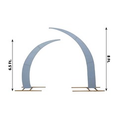 2 DUSTY BLUE Fitted Spandex Half Crescent Moon Arch BACKDROP STAND Events
