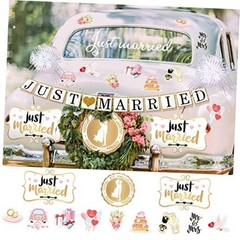 18 Pcs Just Married Wedding Car Decorations Include 12 Just Married Ornate Car