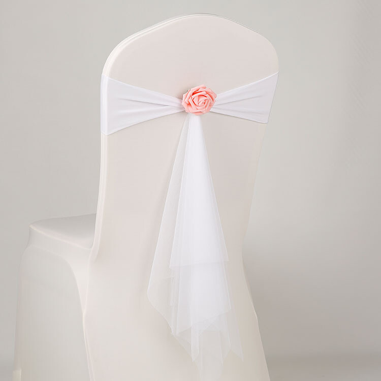 10 PCS Spandex Rose Flower Lace Stretch Chair Sashes Cover Wedding Party Decor