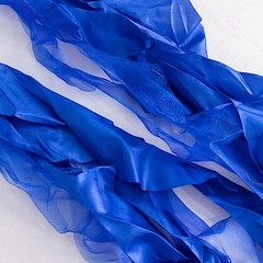 5 ROYAL BLUE Curly Willow Chiffon Satin CHAIR SASHES Party Event Decorations