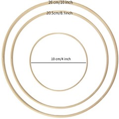 Dream Catcher Rings 12Pcs Wood Bamboo Floral Hoop for DIY Wreath Decor1628