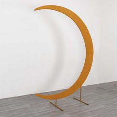 7.5 ft GOLD Fitted Spandex Half Crescent Moon Arch BACKDROP STAND Cover Wedding