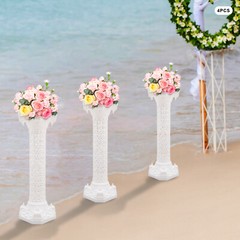 4PCS Roman Columns Wedding Column Stand,White Romantic Wedding Roman Column