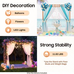 2×1.5M Wedding Arch Rectangular Party Arch Detachable Decorative Frame Reusable