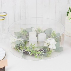 14 in Clear Round Acrylic CAKE STAND Display Box Pedestal Riser Party Events