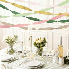 Crepe Paper Streamers Party Decorations – 6 Rolls Grass Green Gold Pink Olive…