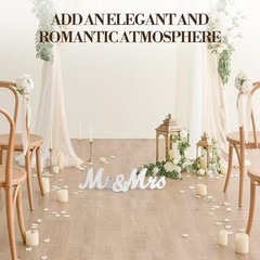 Large White Wooden Mr & Mrs Sign with Just Married Banner White Sweetheart Table