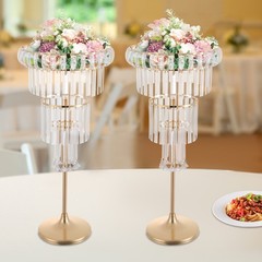 2PCS Wedding Flower Stand, 4 Tiers Flower Stand, Gold Wedding Centerpieces Stand
