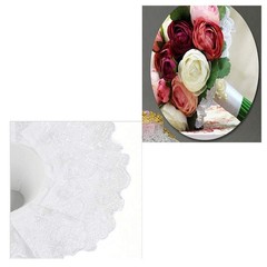 NA 10pcs Lace Bouquet Collar, White Lace DIY Wedding Bridal Bouquet Holder (W…