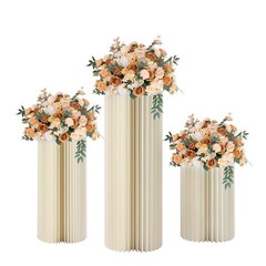 Three-piece Set Foldable Cardboard Flower Stand With Pvc Panel DIY Flowers