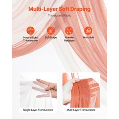 Uimoso Orange Floral Wedding Arch Kit with Two Flower Arrangements and Drapes