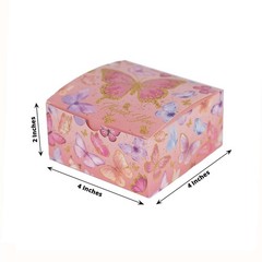 25 Pink Butterfly Themed Party Favor Boxes “Thank You” Print Events Decorations