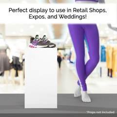 Acrylic Socle Pedestal 12″ x 12″ x 24″ Display Stand White Plinth