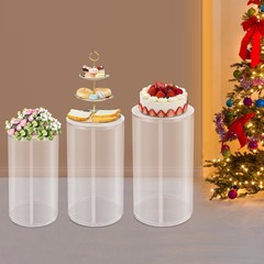 3Pcs Round Cylinder For Birthday Parties, Wedding Round Cylinder Decoration