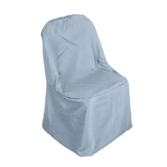 100 Dusty Blue POLYESTER Folding Flat CHAIR COVERS Event Banquet Party