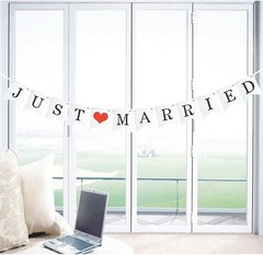JUST Married Wedding Banner Set, Wedding Decorations for Reception, Bridal Showe