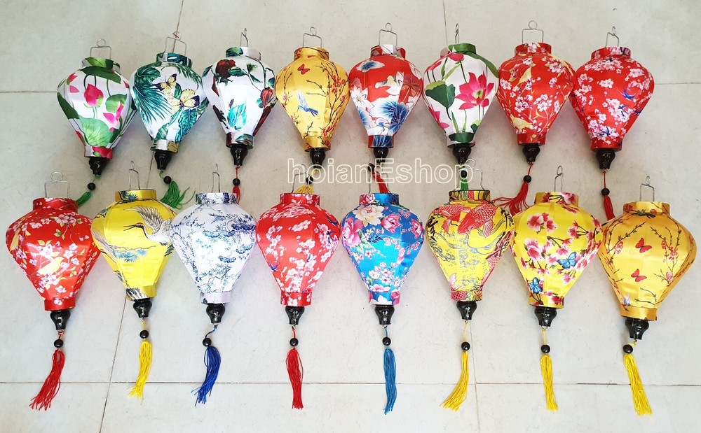 Set 16 Vietnamese Silk Lanterns 22cm for Outdoor Party Decor – Tents decor