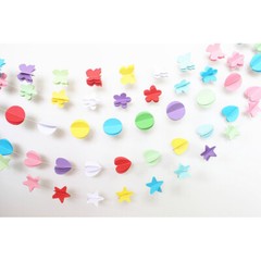 [JB] 1.8M Tissue Paper Colorful Flower Garland String Children’s Education Party
