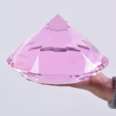 200mm Huge Pink Crystal Diamond Paperweight Wedding Centerpieces Gifts