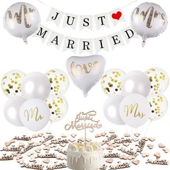 Just Married Decorations Wedding Decor Kit, Mr & Mrs Decorations Wedding Balloons Just…