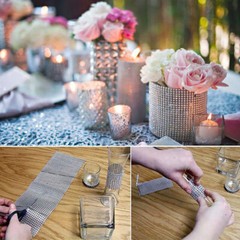 1/10 Yard Rhinestone Mesh Roll Rhinestone Bling Ribbon Craft Party Wedding Decor