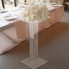 32 in Clear Acrylic Flower Display STAND Square Top and Base Party Decorations