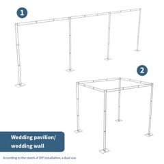 10ft 4 Post Heavy Duty Wedding Backdrop Stage Stand Outdoor Canopy Tent Chuppah