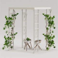 Sqaure Wedding Canopy Chuppah Arch Flower Backdrop Stand Garden Backyard Gazebo