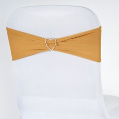 10 Gold Spandex STRETCHABLE CHAIR SASHES Wedding Party Decorations SALE