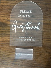 4pcs Clear Acrylic Wedding Signs for Ceremony and Reception, 5×7 Inch Set of 4