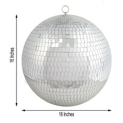 16″ Extra Large Silver Glass Mirror Disco Ball Ornaments Party Decorations