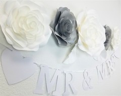 Decor In The Box – Silver Handmade Paper Flower 8 inch Fully Assembled 