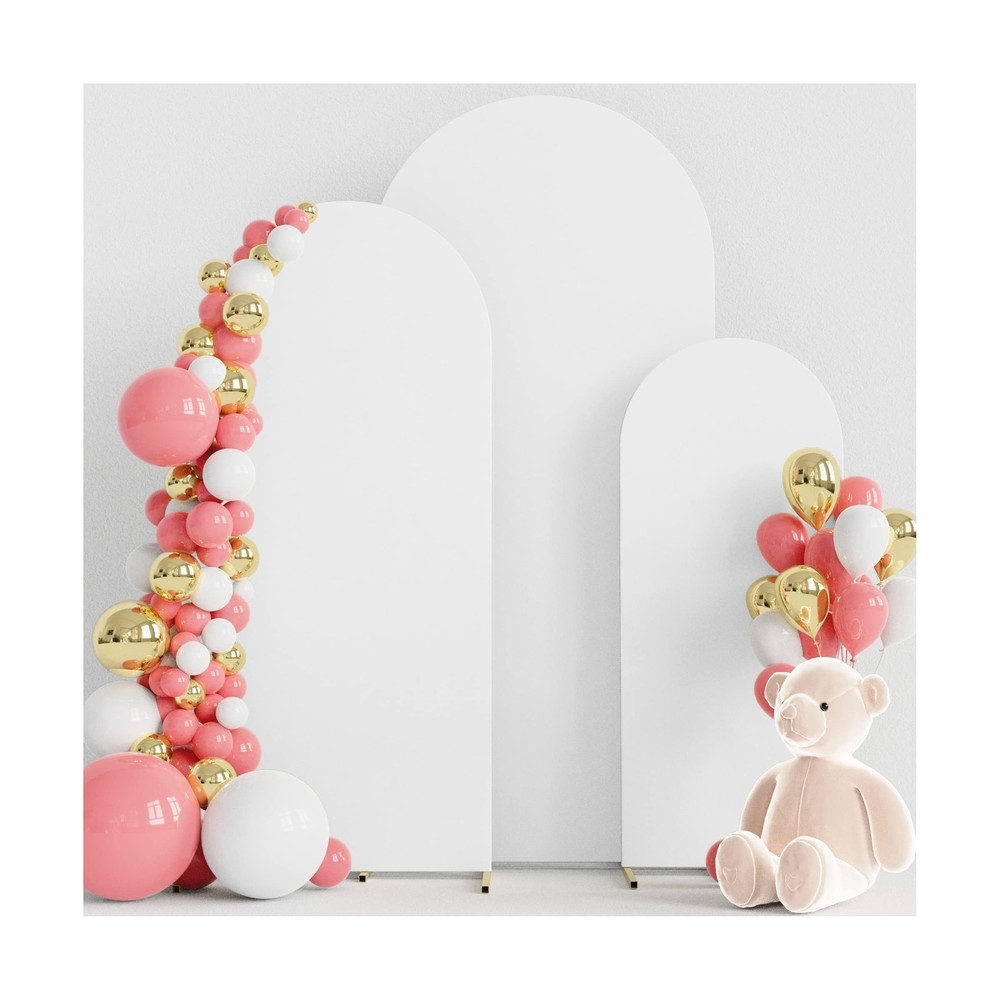 Wokceer Set of 3 Wedding Arch Cover Spandex Fitted Wedding Arch Stand Covers …