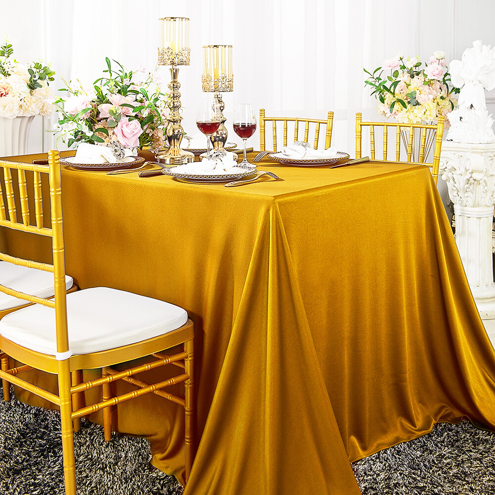 Wedding Linens Inc. 90″ x 132″ Rectangular Scuba (Wrinkle-Free) Tablecloths