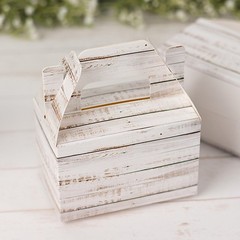 25 Whitewashed Favor Boxes Rustic Wooden Design Party Gift Holders Events Home