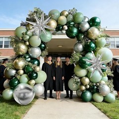 Emerald Green Gold Balloons Dark Green Silver Gold Balloon Arch Dusty Green B…