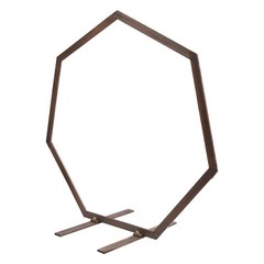 7.2FT Retro Wedding Arch Wooden Heptagon Wedding Backdrop Stand Wooden Arch USA